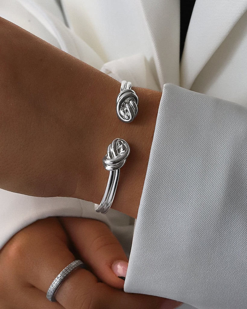 Dual Knot Twin Bangle Polished