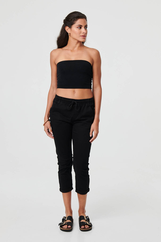 High Waist Skinny Cropped Trousers