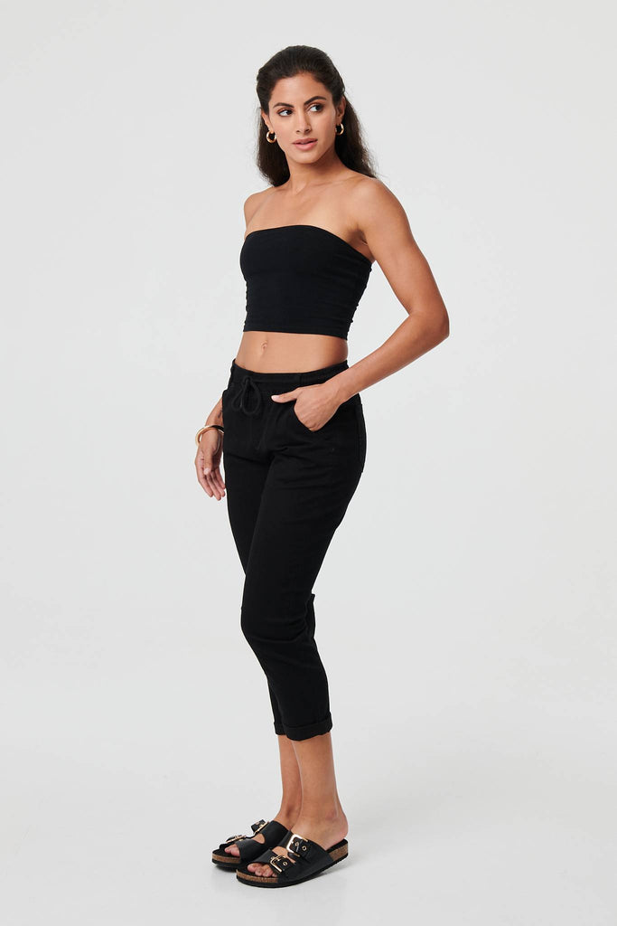 High Waist Skinny Cropped Trousers