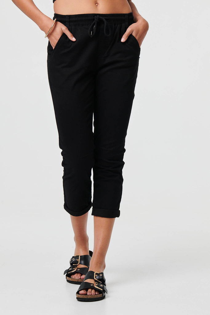 High Waist Skinny Cropped Trousers