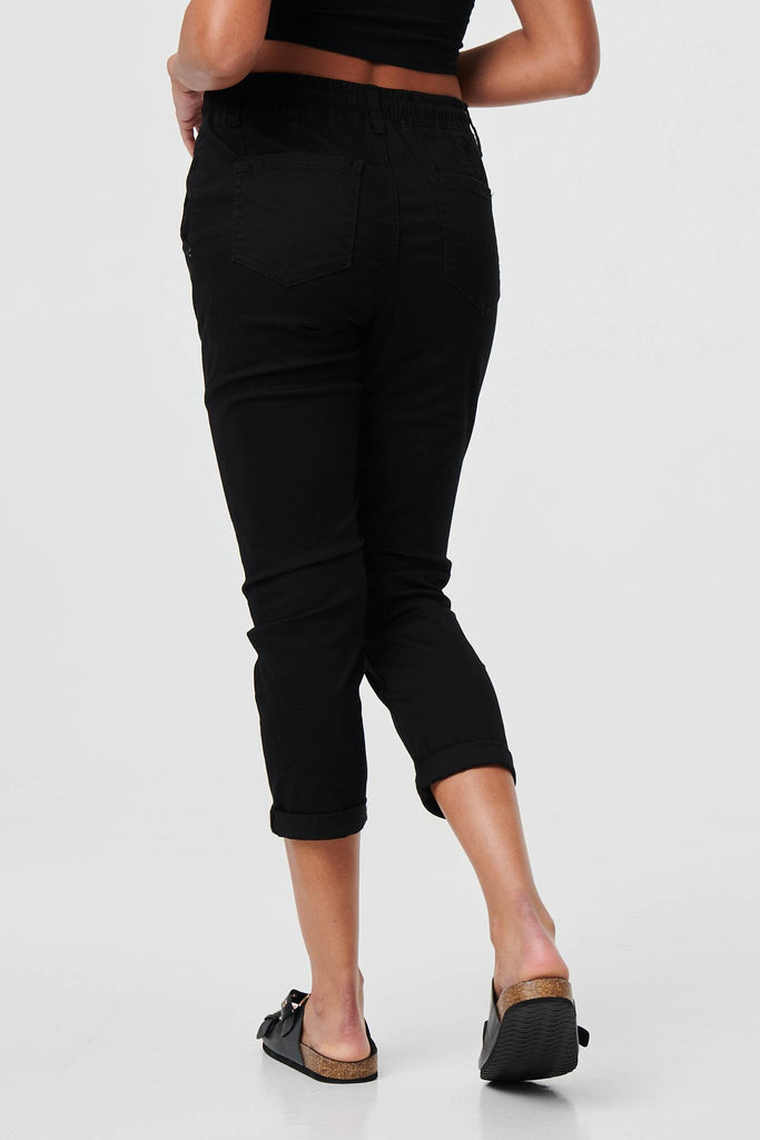 High Waist Skinny Cropped Trousers