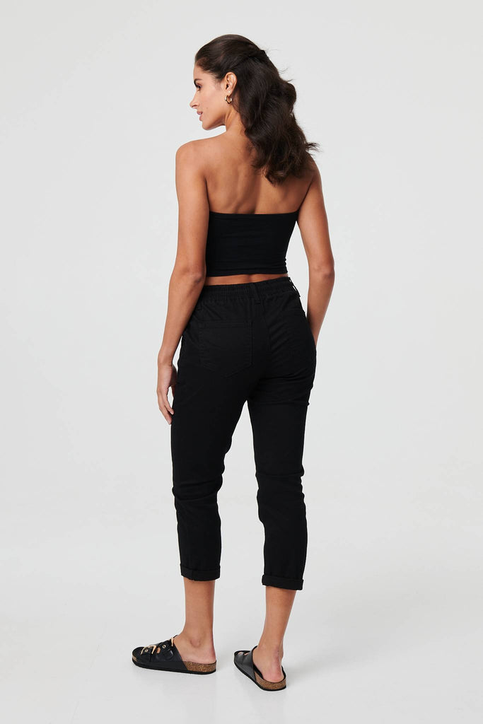 High Waist Skinny Cropped Trousers