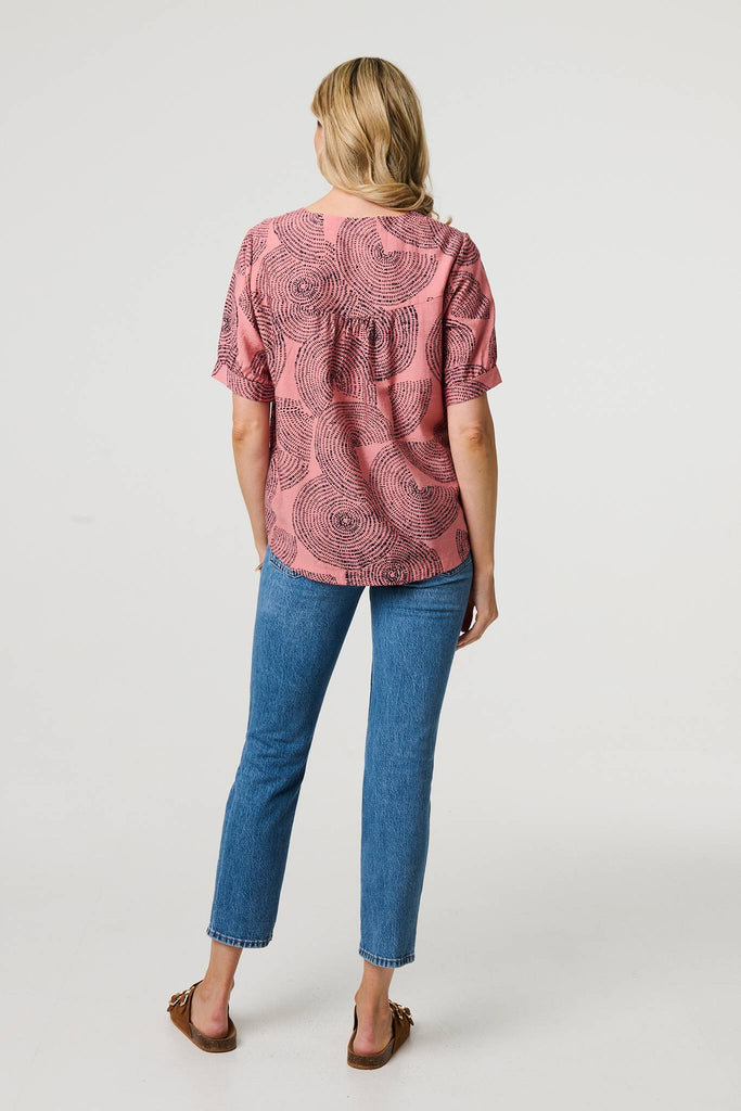 Abstract 1/2 Sleeve Relaxed Top