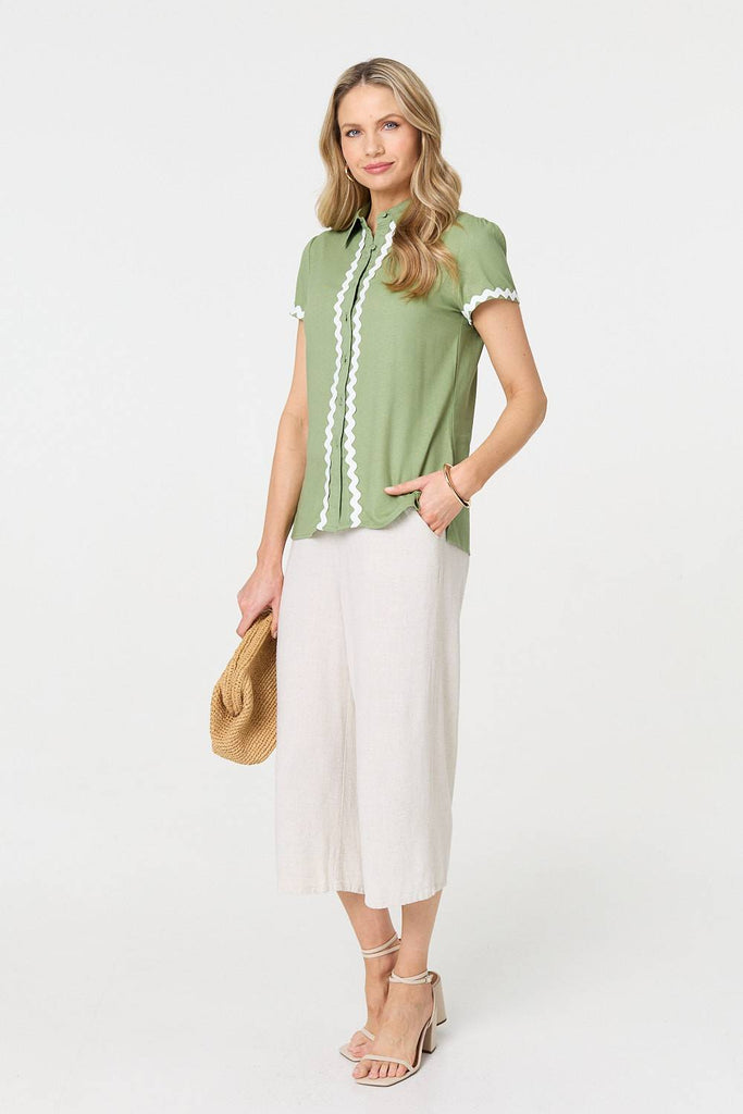 Zig Zag Trim Short Sleeve Shirt