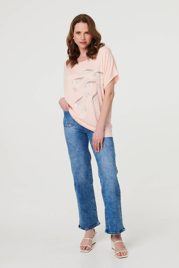 Sparkly Embellished Relaxed T-Shirt