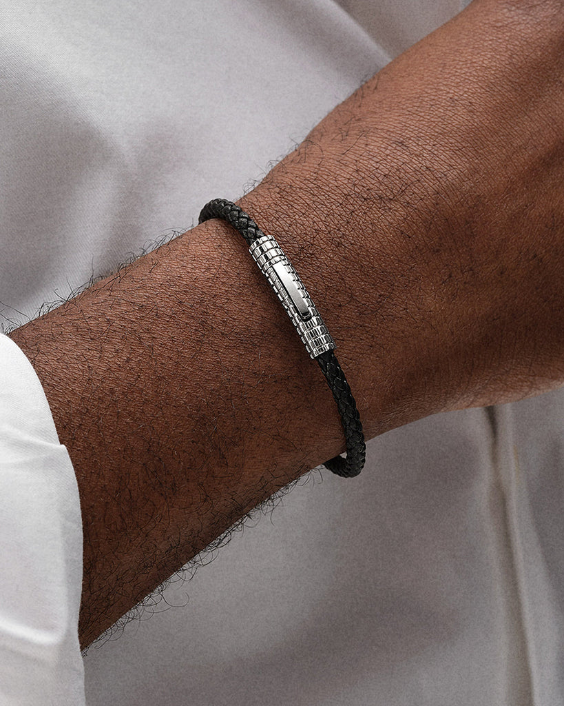 Grid Leather Bracelet
