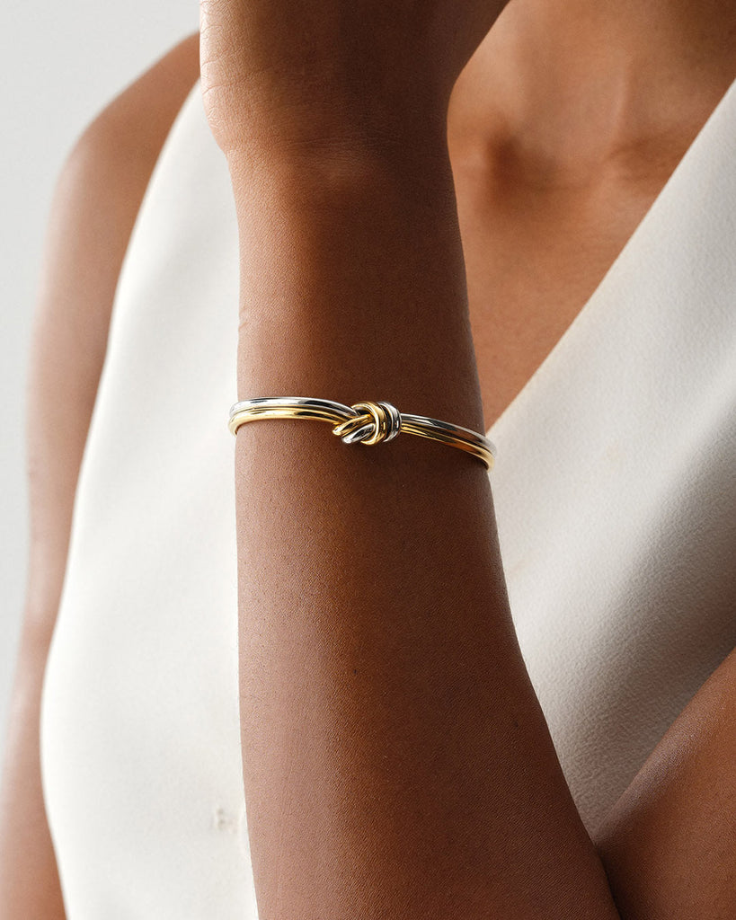 Dual Knot Bangle Polished