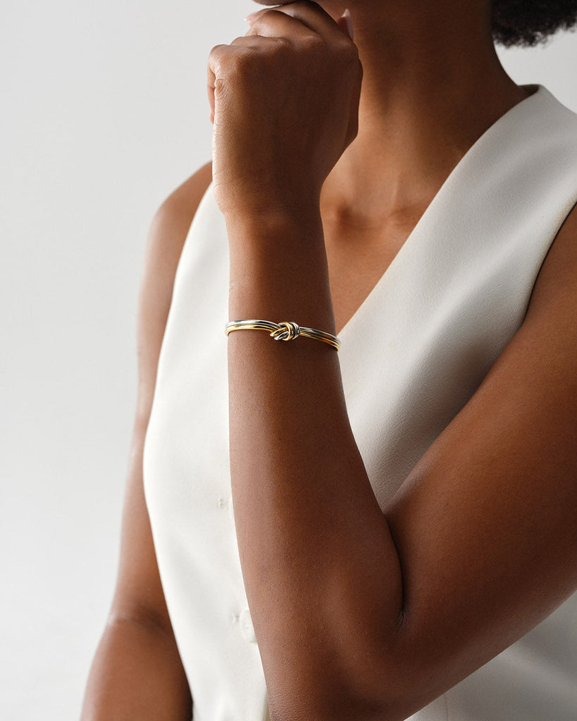 Dual Knot Bangle Polished