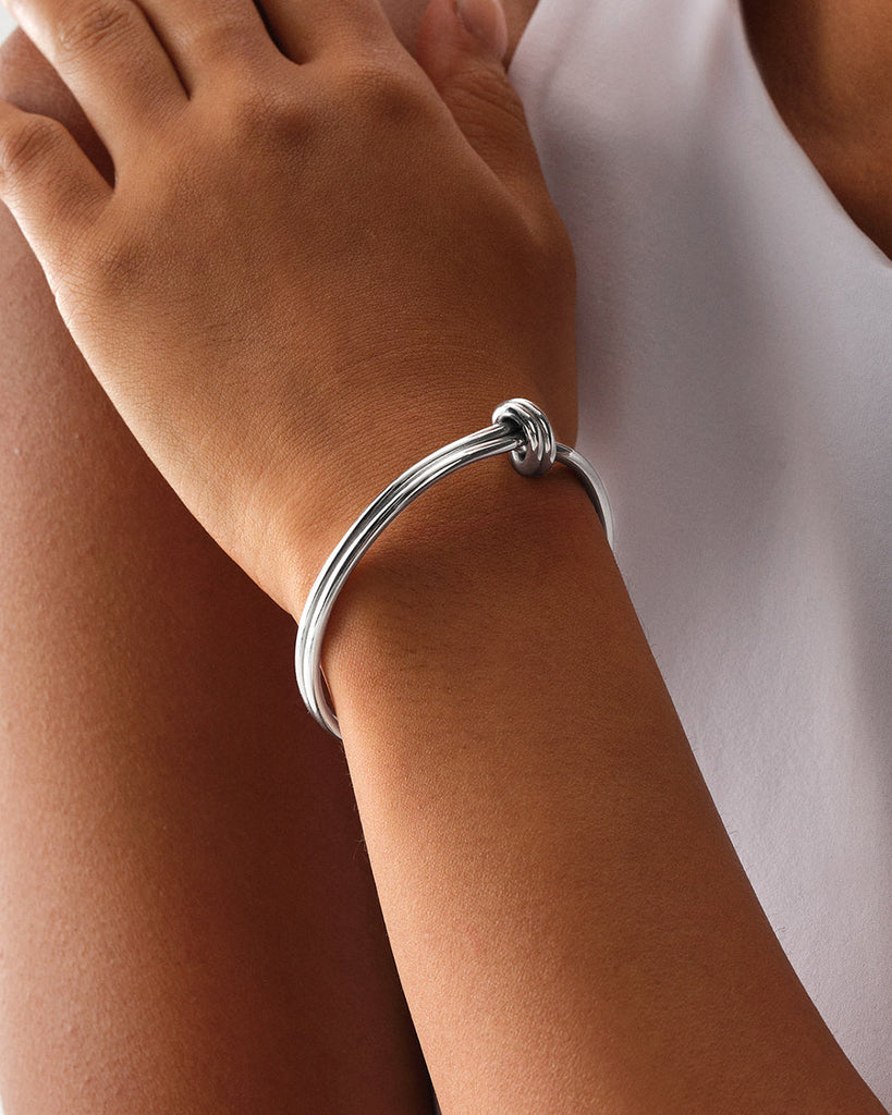 Dual Knot Bangle Polished