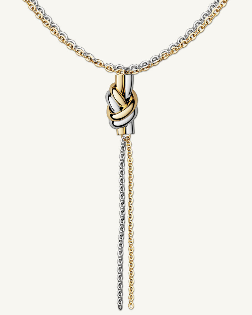 Dual Knot Necklace Polished