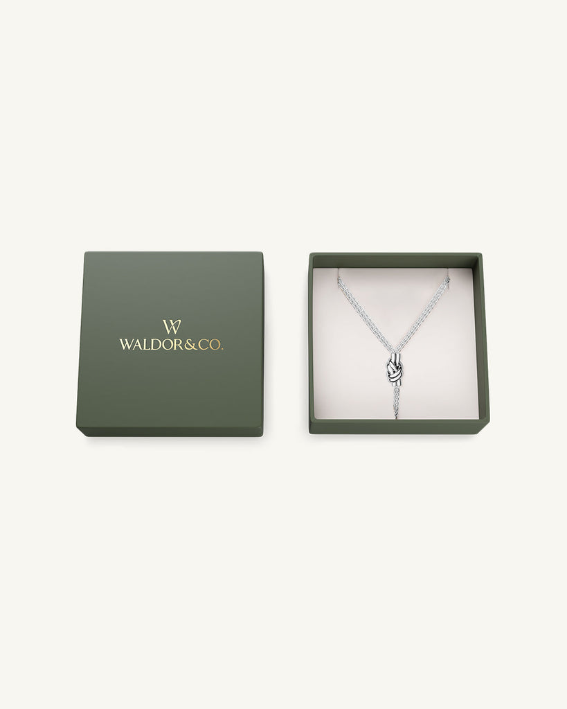 Dual Knot Necklace Polished