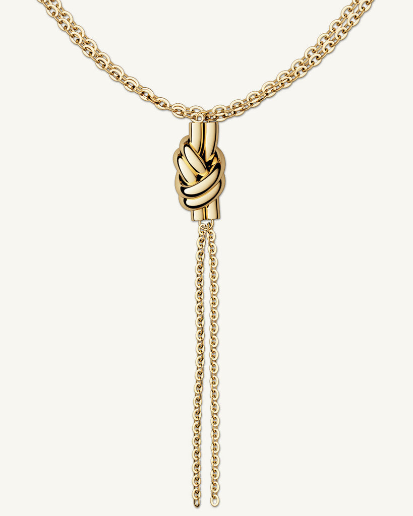 Dual Knot Necklace Polished