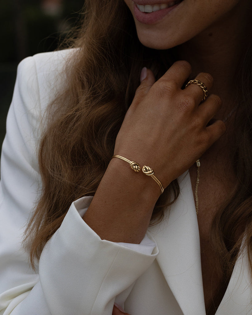 Dual Knot Twin Bangle Polished