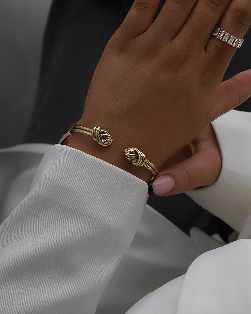 Dual Knot Twin Bangle Polished