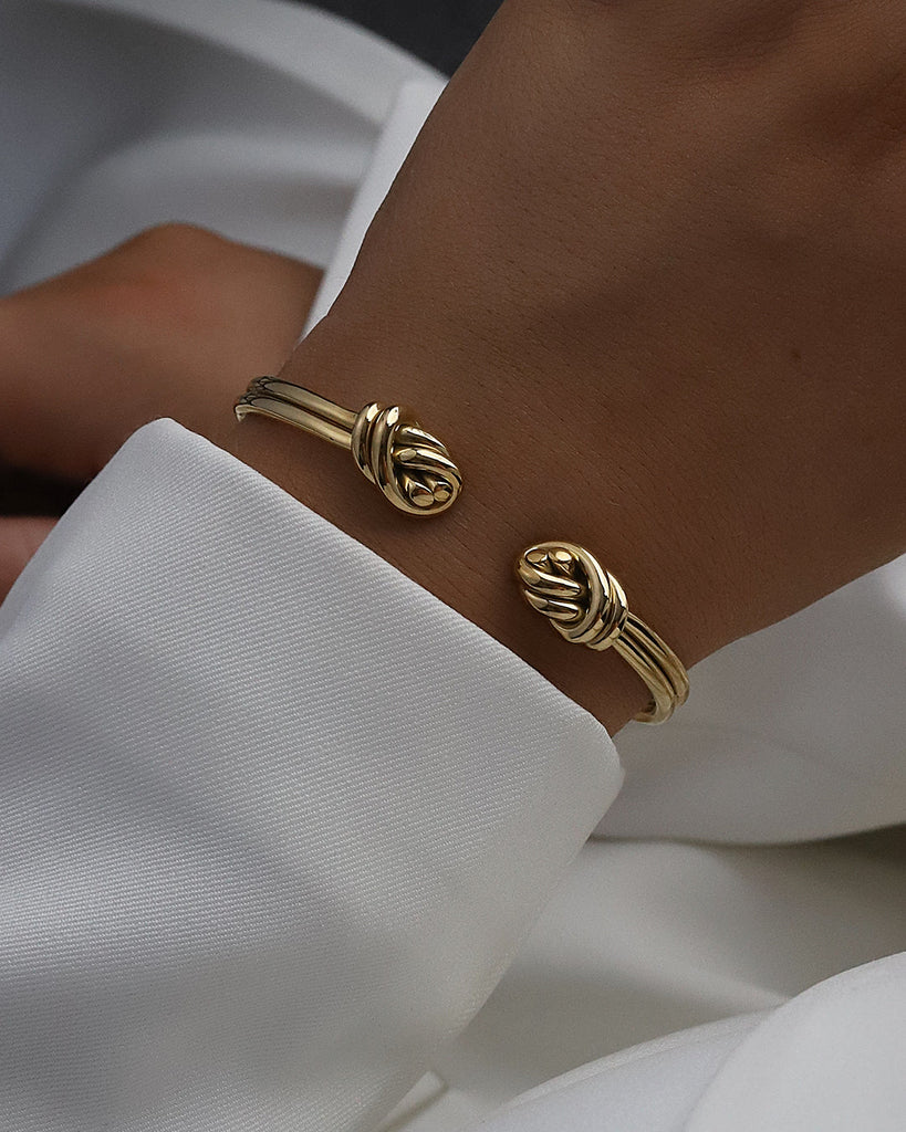 Dual Knot Twin Bangle Polished