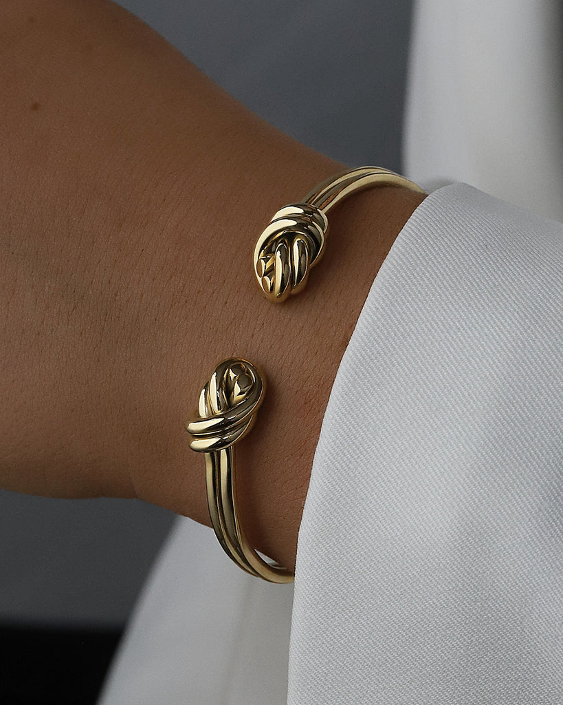 Dual Knot Twin Bangle Polished