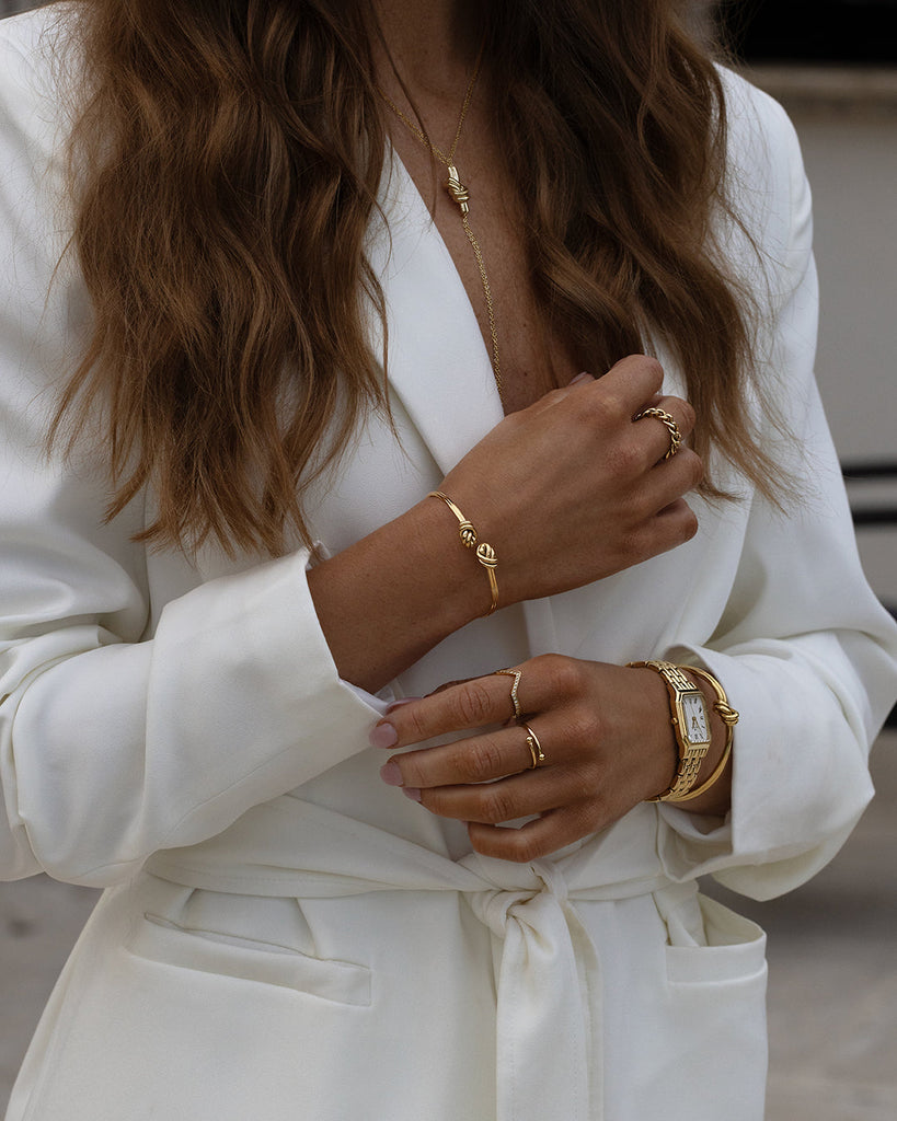 Dual Knot Twin Bangle Polished
