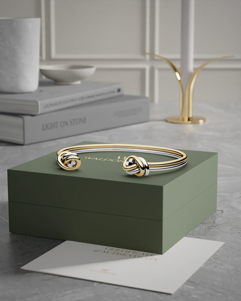 Dual Knot Twin Bangle Polished