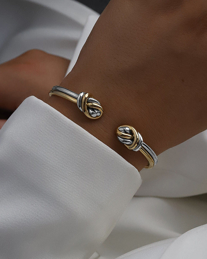 Dual Knot Twin Bangle Polished