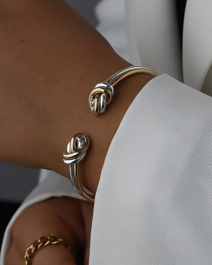 Dual Knot Twin Bangle Polished