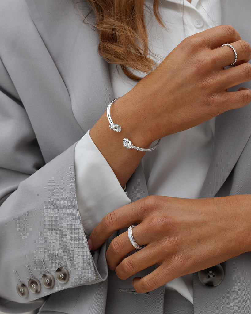 Dual Knot Twin Bangle Polished