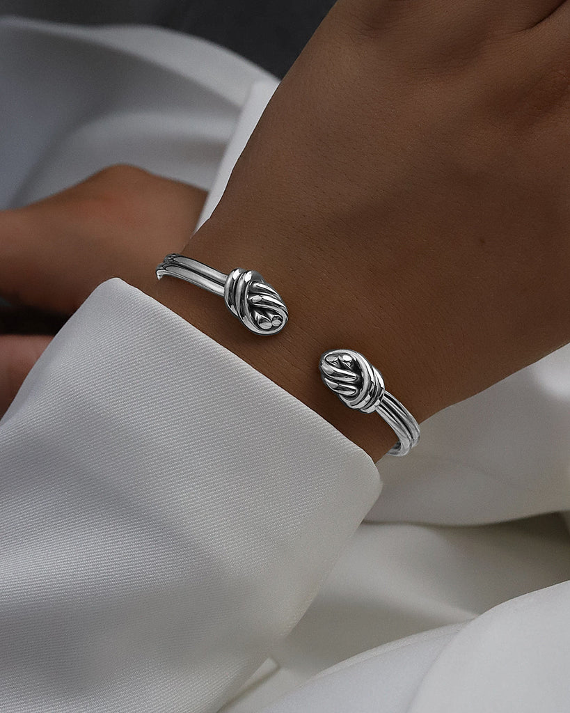 Dual Knot Twin Bangle Polished