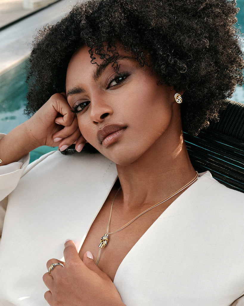 Dual Knot Necklace Polished